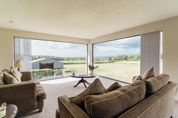 Large Sienna Brown Aluminium Casement Windows
